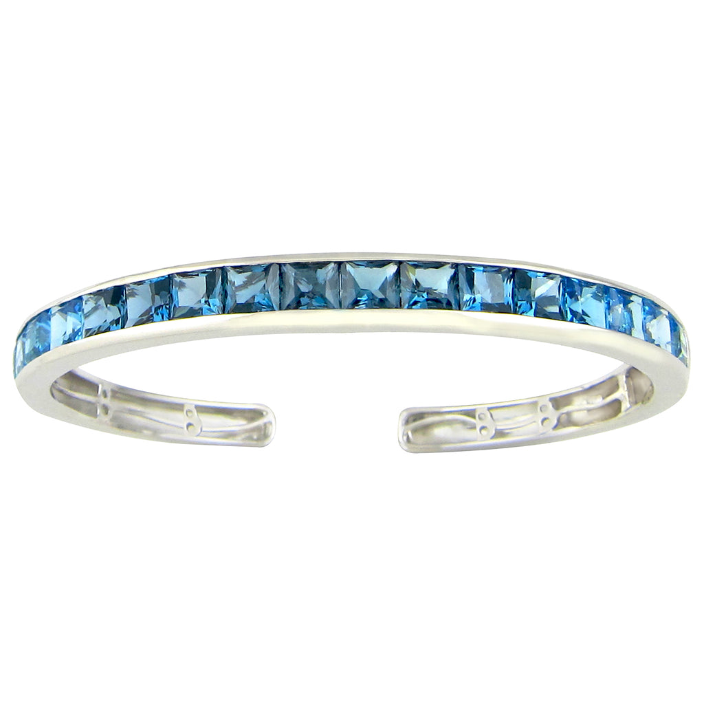 BELLARRI Eternal Love - Bangle (White Gold with Blue Topaz Gemstones)