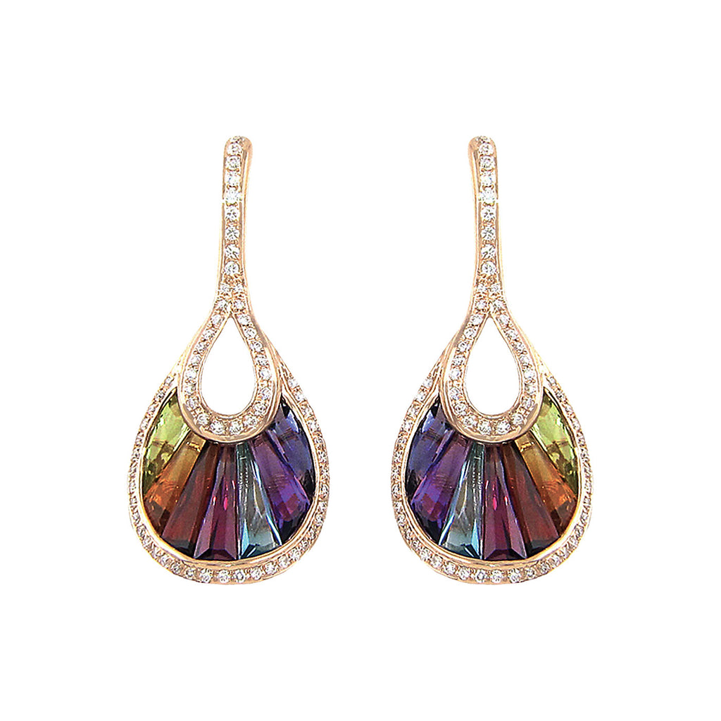 BELLARRI La Bouquet - Earrings (Rose Gold, Diamonds, Multi Color Gemstones)