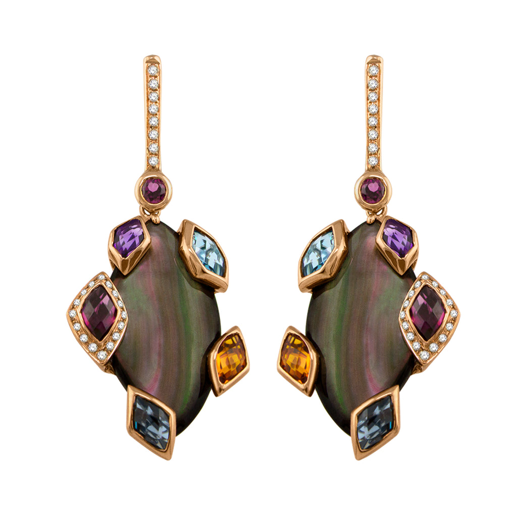 BELLARRI Aladdin Nouveau II - Black Mother of Pearl Earrings