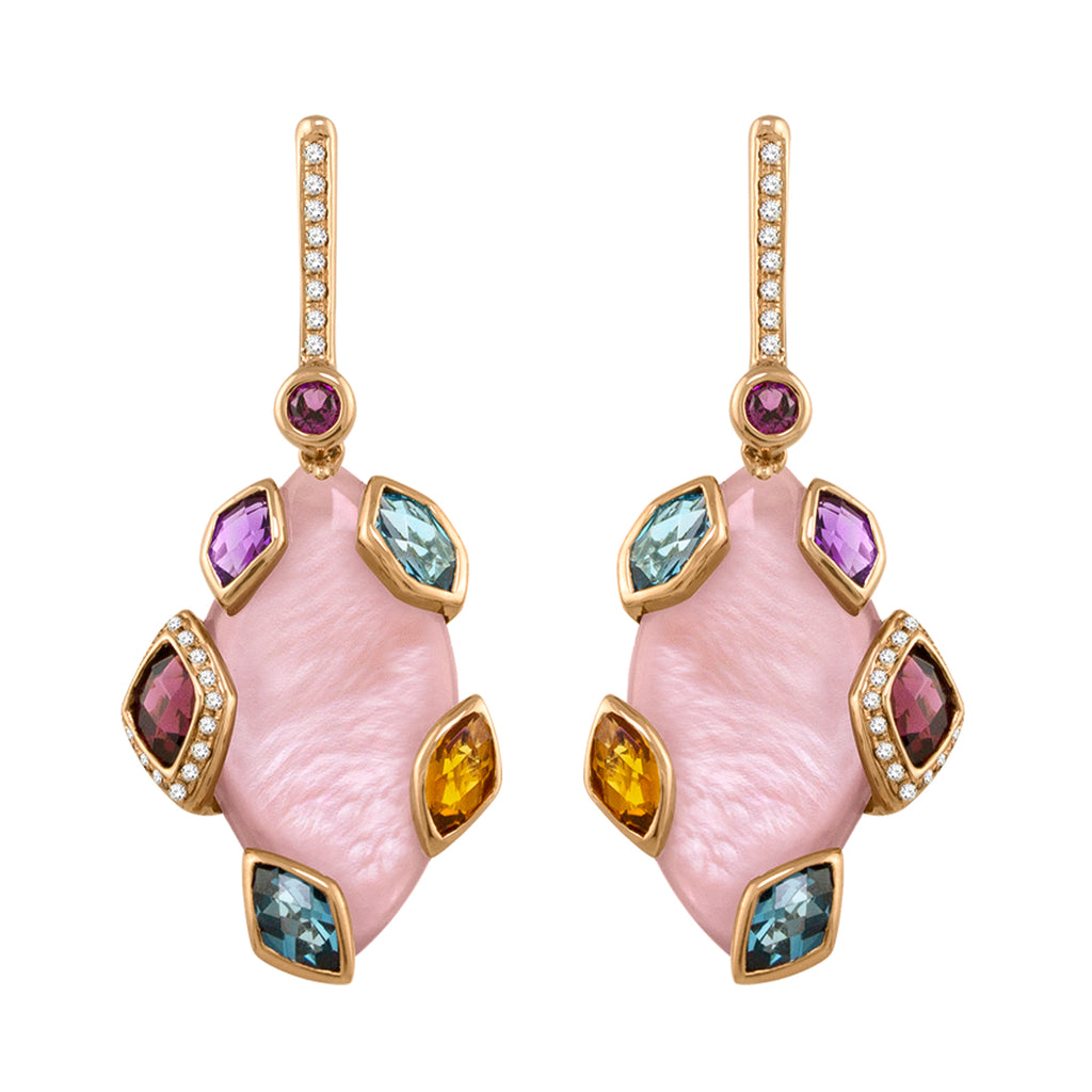 BELLARRI Aladdin Nouveau II - Pink Mother of Pearl Earrings