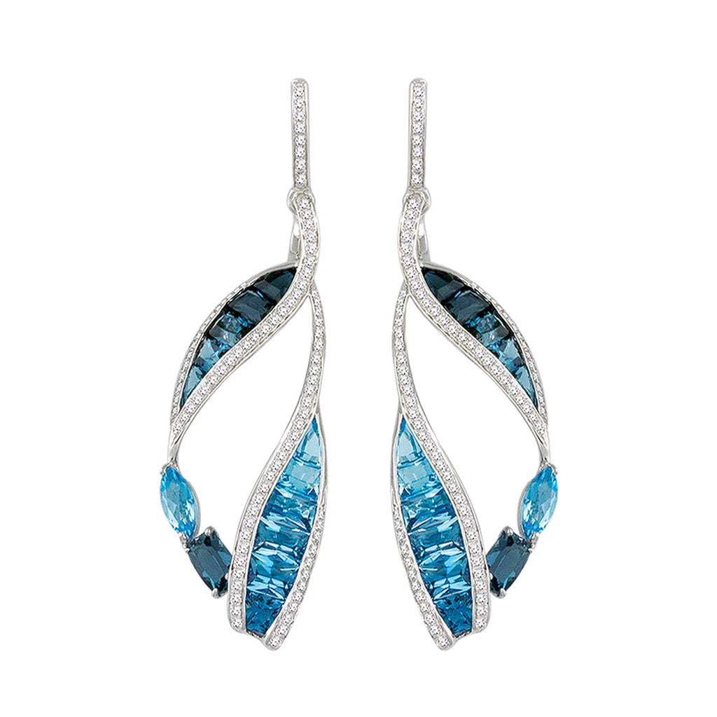 BELLARRI Capri - Blue Topaz Earrings (white gold)