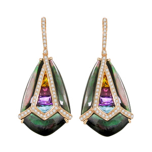 BELLARRI Aladdin Nouveau I Black Mother of Pearl Earrings