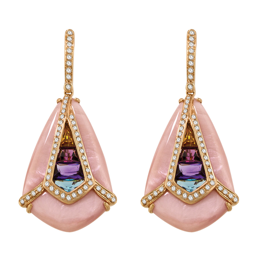 BELLARRI Aladdin Nouveau I - Pink Mother of Pearl Earrings
