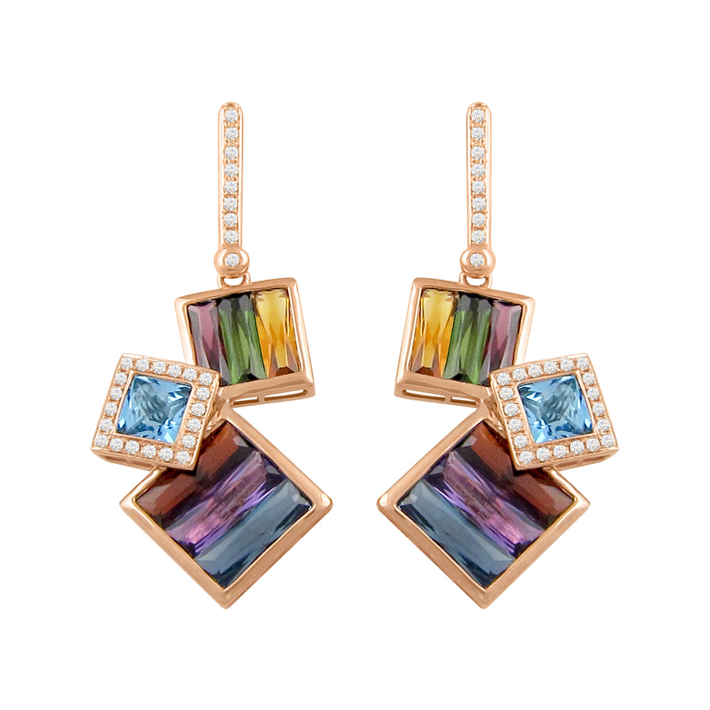 BELLARRI Rhapsody - Earrings (Approximately 38mm height (with Diamond top) x 16mm at widest point.)