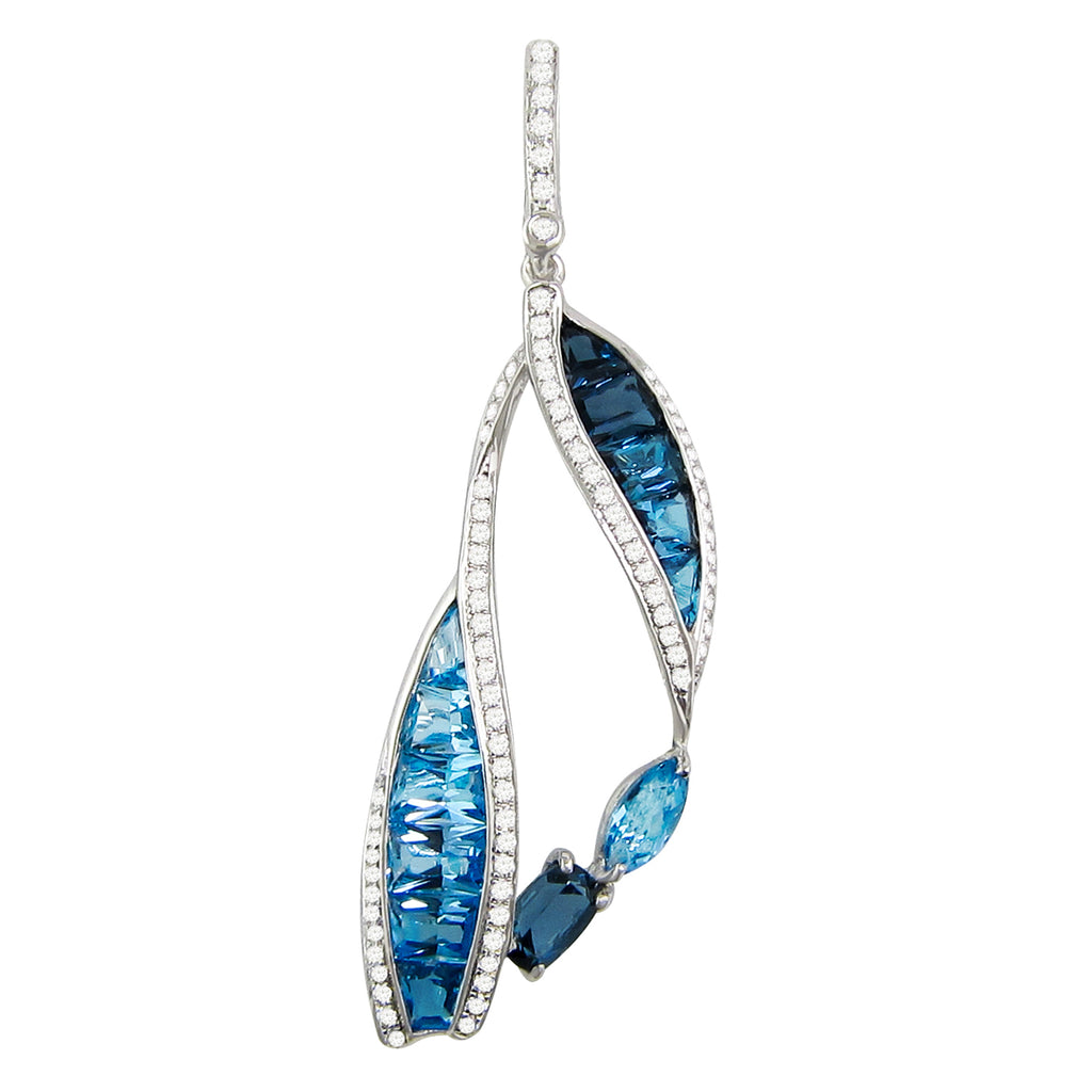 BELLARRI Blue Topaz Enhancer (14kt White Gold, Blue Topaz, Diamonds)