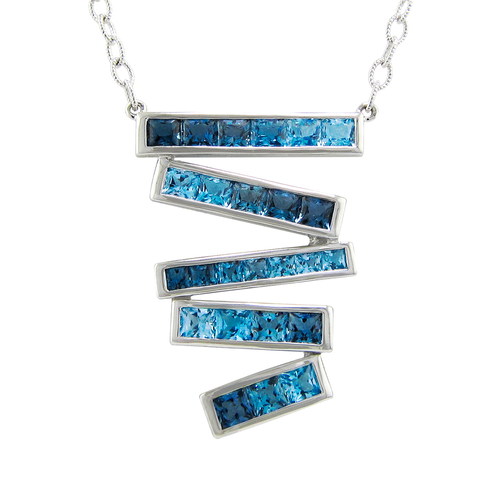 BELLARRI Eternal Love Stiletto - Necklace (White Gold / Blue Topaz)