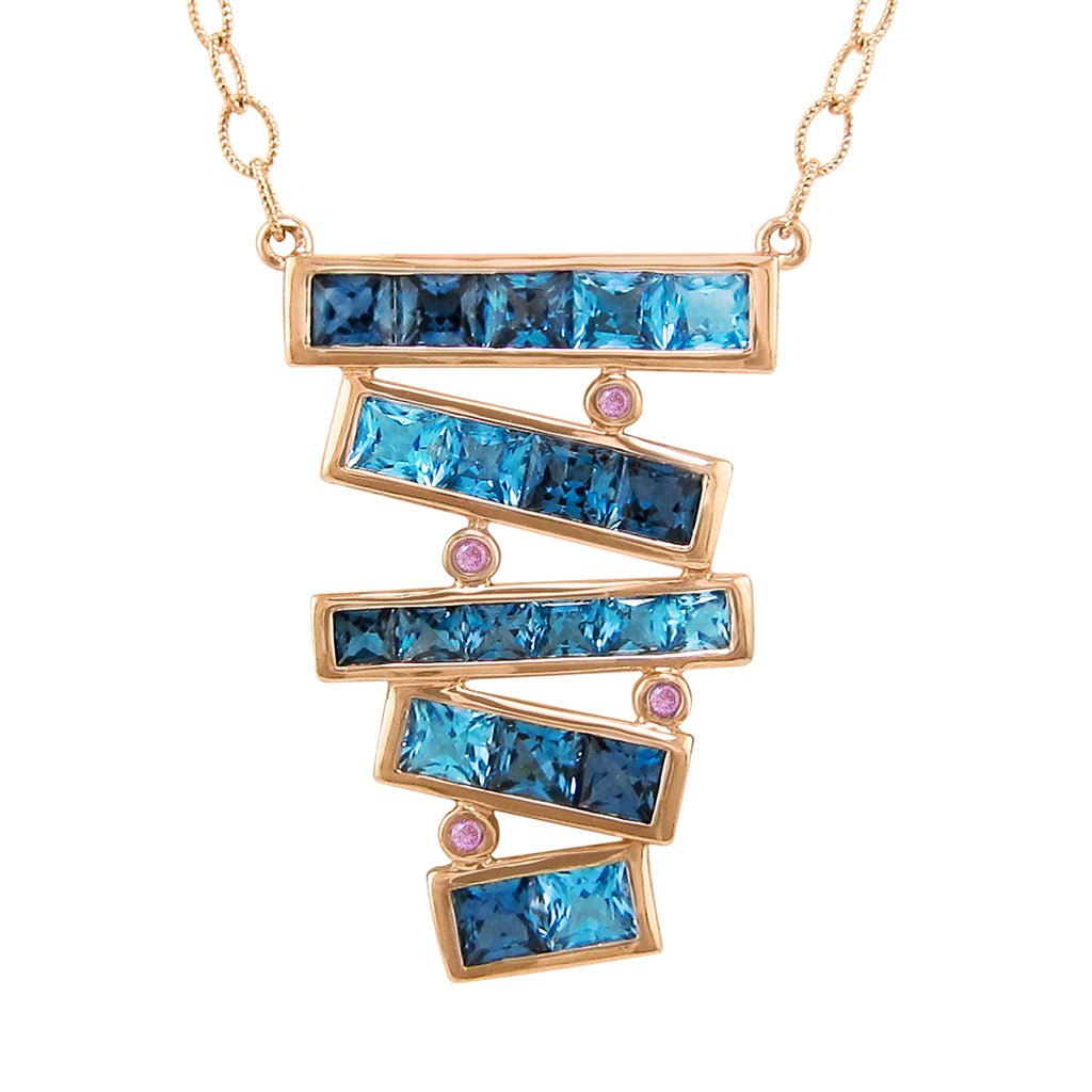 BELLARRI Eternal Love Stiletto - Necklace (Rose Gold / Blue Topaz)