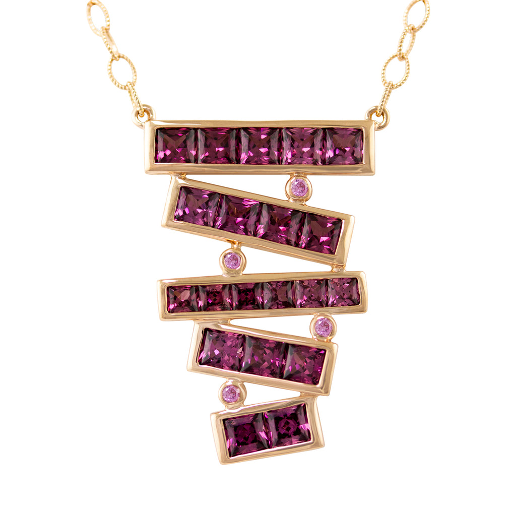 BELLARRI Eternal Love Stiletto - Necklace (Rose Gold / Rhodolite)