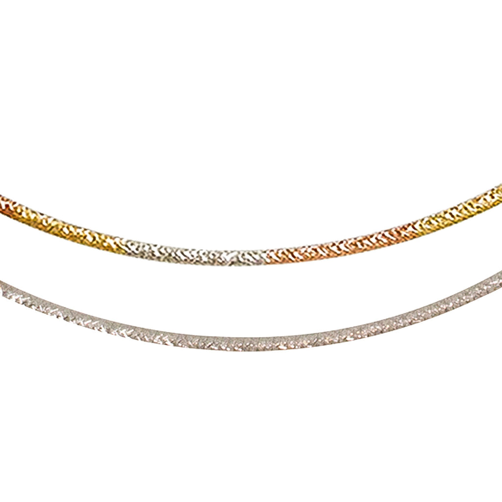 14kt Reversible Omega Chain - One side tri-color (Rose Gold, White Gold, Yellow Gold). One side all White Gold - from BELLARRI