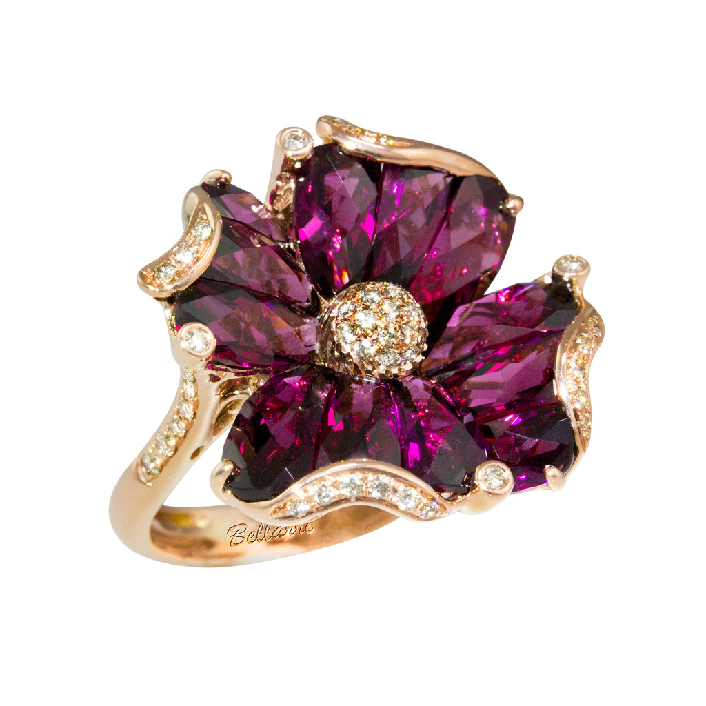 BELLARRI Mademoiselle - Ring (set in Rose Gold with Rhodolite Gemstones)