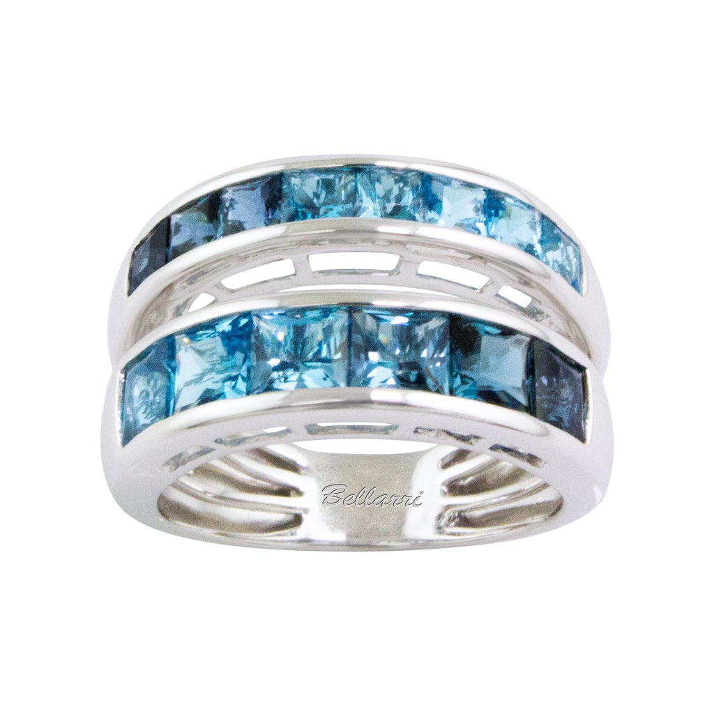 BELLARRI Eternal Love Ring - White Gold / Blue Topaz