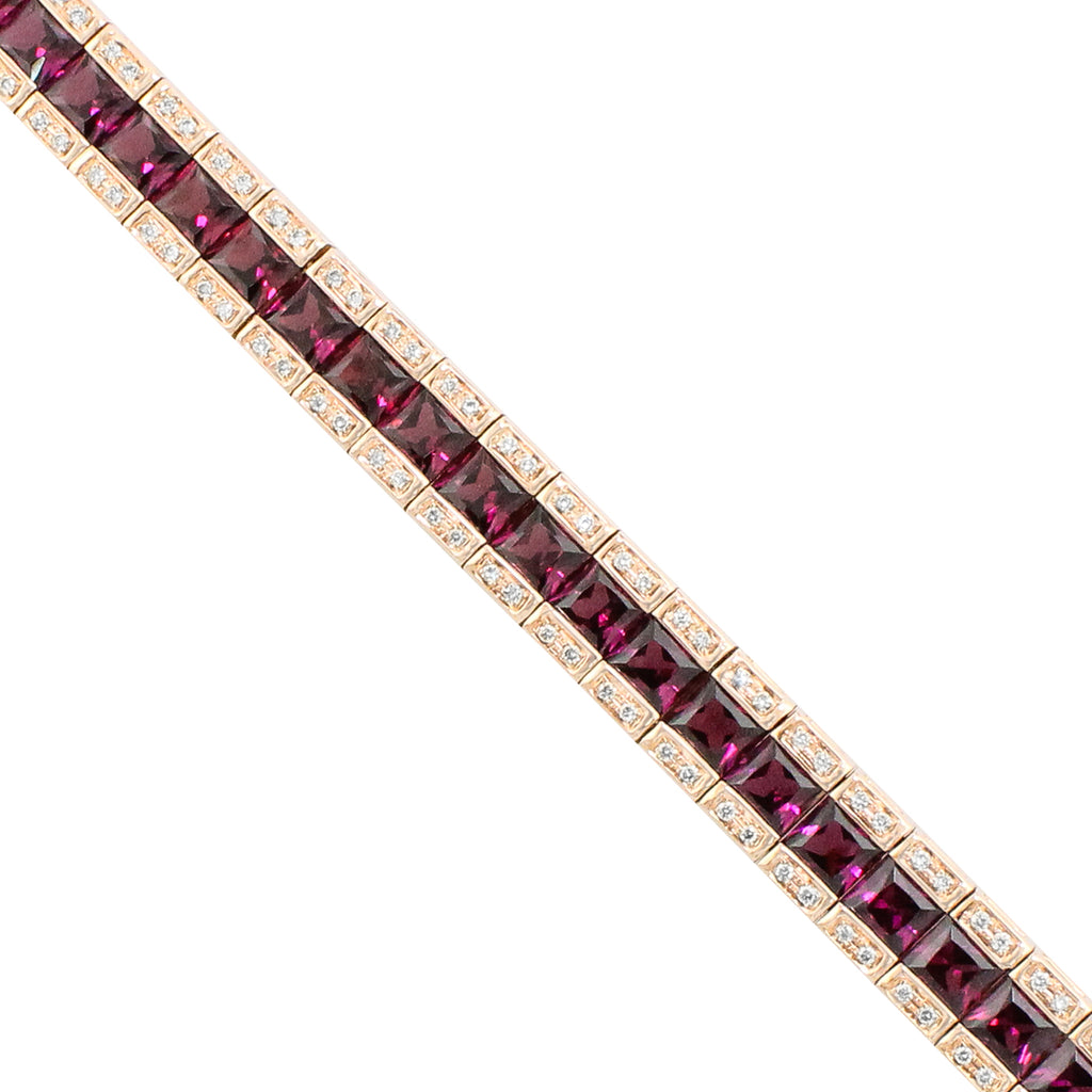 BELLARRI Eternal Love - Bracelet (Rose Gold / Rhodolite / Diamonds) close up