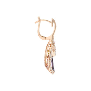 BELLARRI La Bouquet - Earrings (Rose Gold, Diamonds, Multi Color Gemstones) side view
