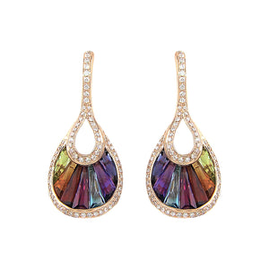 BELLARRI La Bouquet - Earrings (Rose Gold, Diamonds, Multi Color Gemstones)