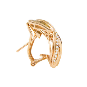 BELLARRI Capri Multi Color Earrings side view (14kt Rose Gold, Diamonds, genuine gemstones)