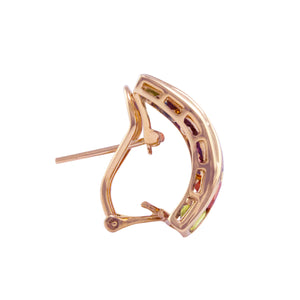 BELLARRI Eternal Love Earrings side view - Rose Gold / Multi Color Gemstone