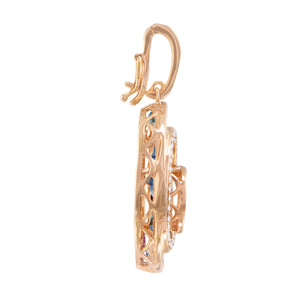 BELLARRI The Cove - Enhancer side view (14kt Rose Gold, Diamonds, Blue Topaz, gemstones are channel set in a concave manner.)
