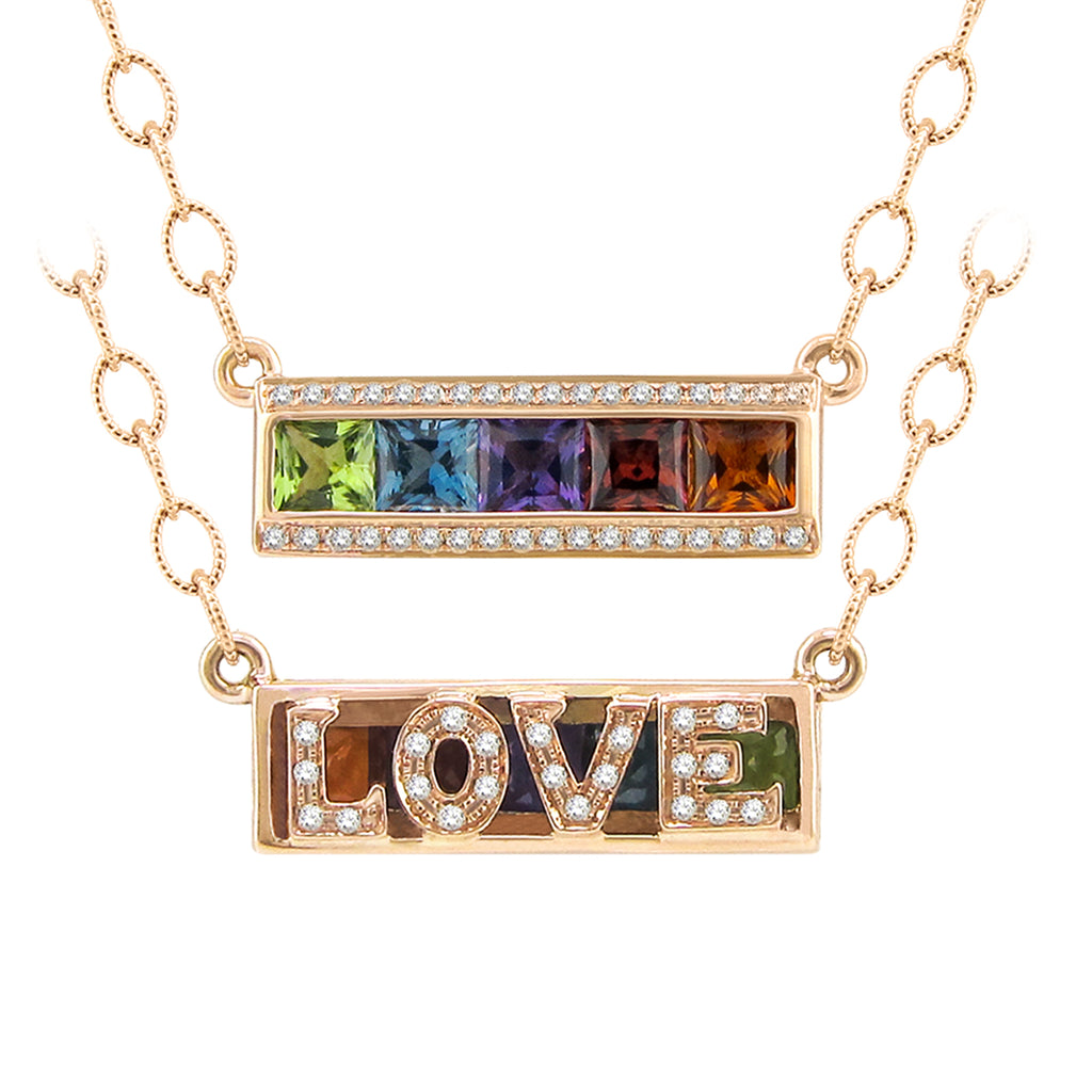 BELLARRI Eternal Love - LOVE Necklace (Rose Gold / Reversible)