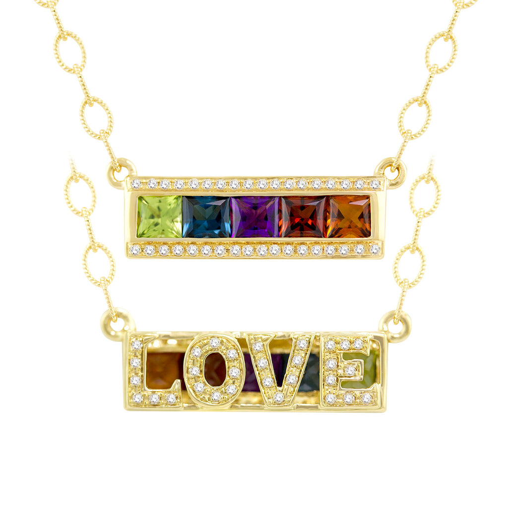 BELLARRI Eternal Love - LOVE Necklace (Yellow Gold / Reversible)