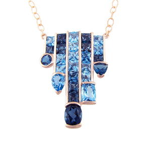 BELLARRI Capri Nouveau Necklace - 14kt Rose Gold, Blue Topaz