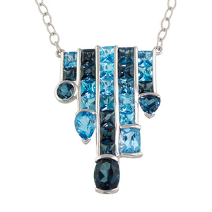 BELLARRI Capri Nouveau Necklace - 14kt White Gold, Blue Topaz
