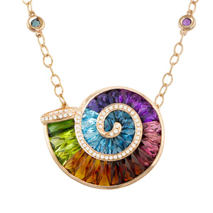 BELLARRI The Cove - Necklace (14kt Rose Gold, Diamonds, Multi Color Gemstones)