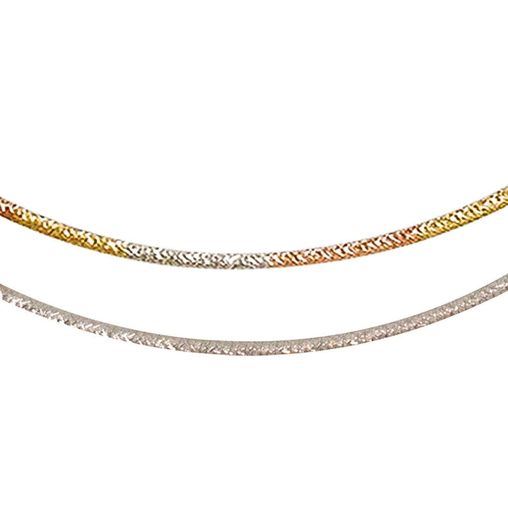14kt Reversible Omega Chain - One side tri-color (Rose Gold, White Gold, Yellow Gold).  One side all White Gold - from BELLARRI