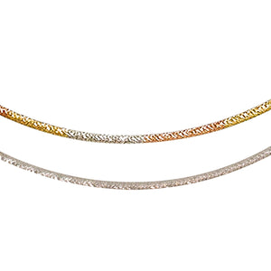 14kt Reversible Omega Chain - One side tri-color (Rose Gold, White Gold, Yellow Gold).  One side all White Gold - from BELLARRI