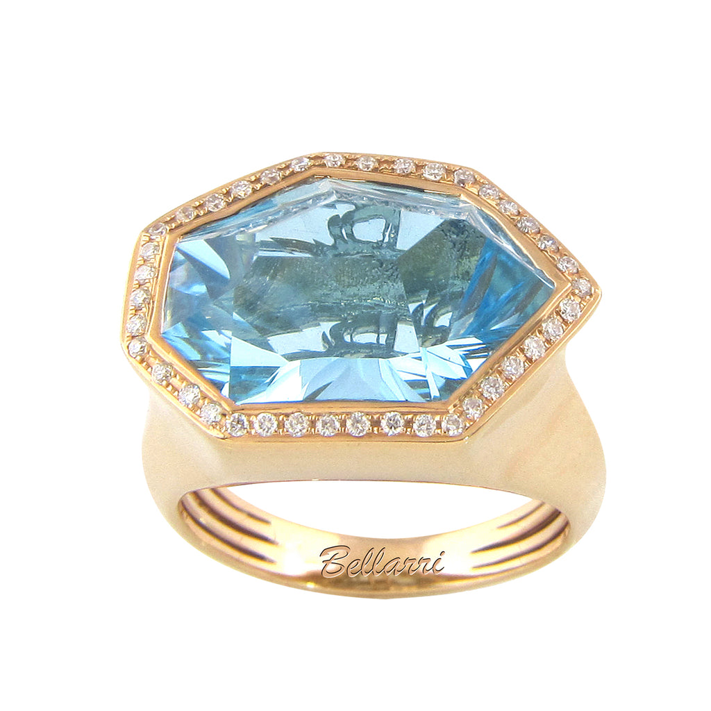 BELLARRI Tuscany - Ring  (18kt Rose Gold, Diamonds, Blue Topaz)