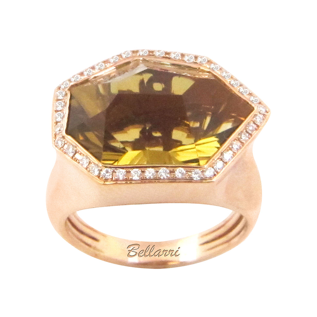 BELLARRI Tuscany - Ring  (18kt Rose Gold, Diamonds, Champagne Quartz)