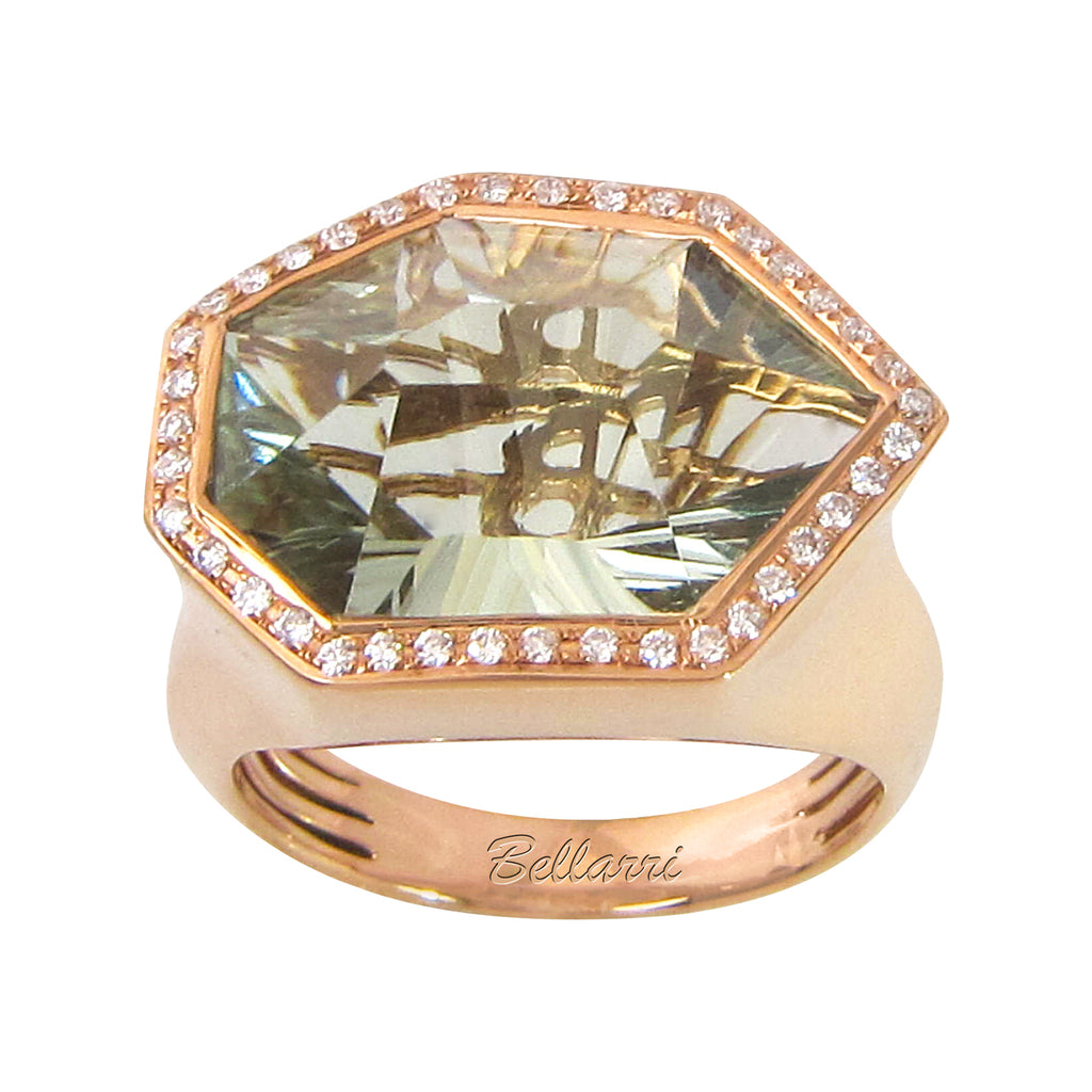 BELLARRI Tuscany - Ring  (18kt Rose Gold, Diamonds, Prasiolite)
