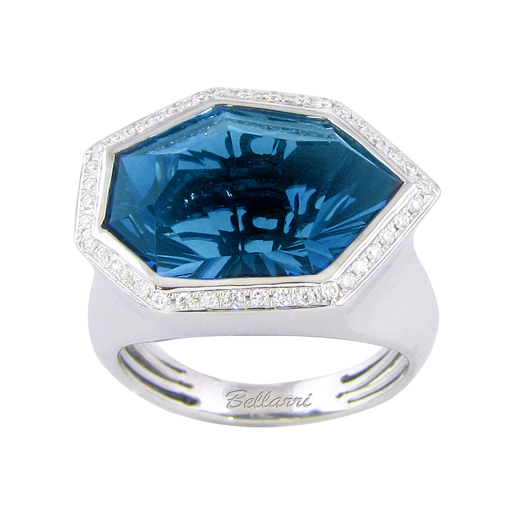 BELLARRI Tuscany - Ring  (14kt White Gold and London Blue Topaz)