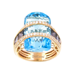 BELLARRI Tango - Ring (Rose Gold, Blue Topaz)