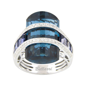 BELLARRI Tango - Ring (White Gold, Blue Topaz)