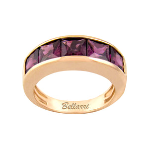 BELLARRI Eternal Love - Ring (Rose Gold / Rhodolite). Approximately 5mm wide.