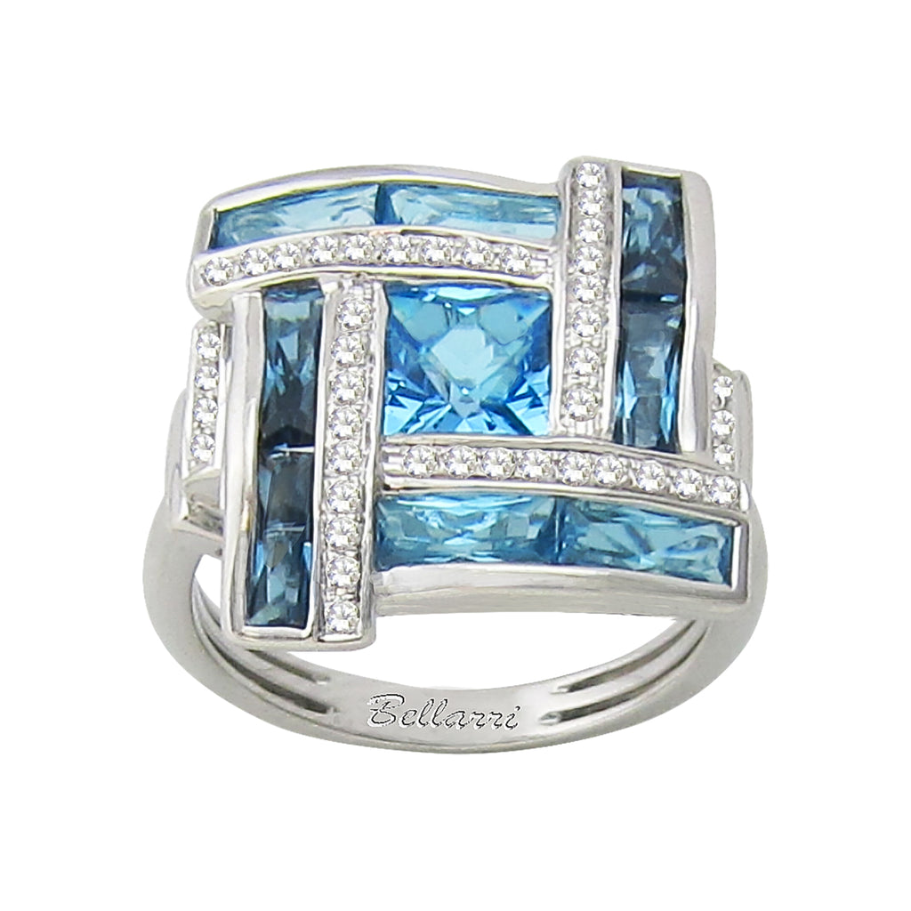 BELLARRI Galaxy of Love - Ring (White Gold / Diamonds / Blue Topaz)