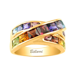 BELLARRI Eternal Love Ring - Yellow Gold / Multi Color Gemstones