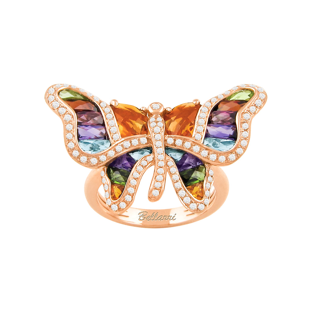 BELLARRI Madame Butterfly - Ring (Multi Color / Diamonds/ Rose Gold)