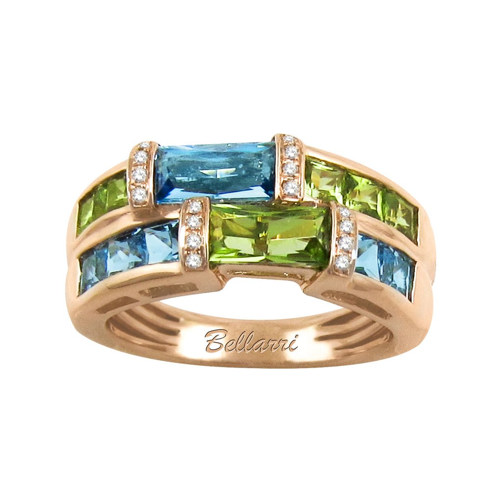 BELLARRI Marquesa - Ring (Rose Gold / Diamonds / Blue Topaz / Peridot)