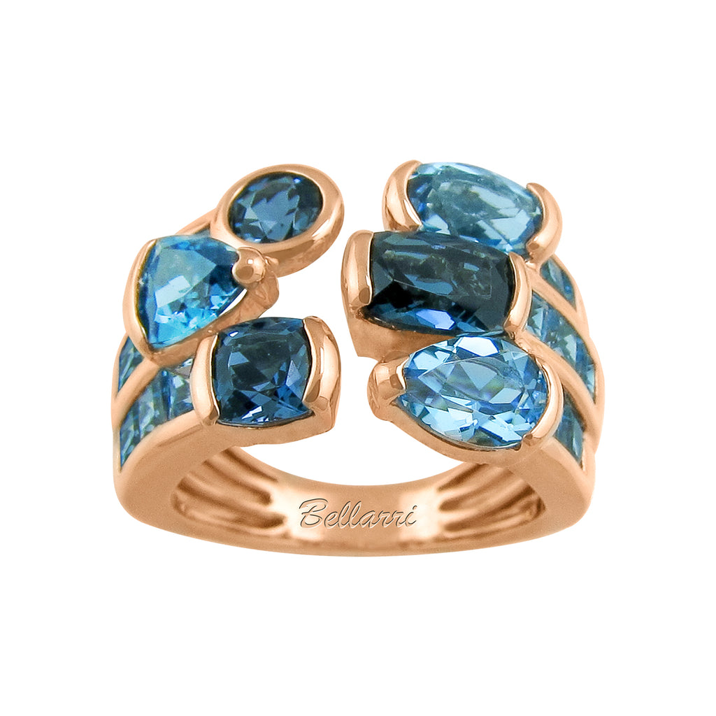 BELLARRI Capri - Blue Topaz Ring (Rose Gold)