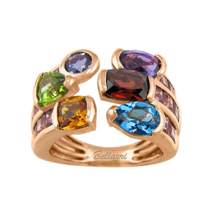 BELLARRI Capri - Multi Color Ring - From the 'CAPRI COLLECTION' the ring set in 14kt Rose Gold