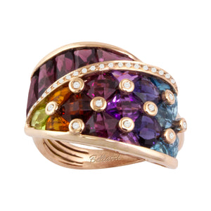 BELLARRI Fresco Ring - 14kt Rose Gold, Diamonds, Multi Color Gemstones